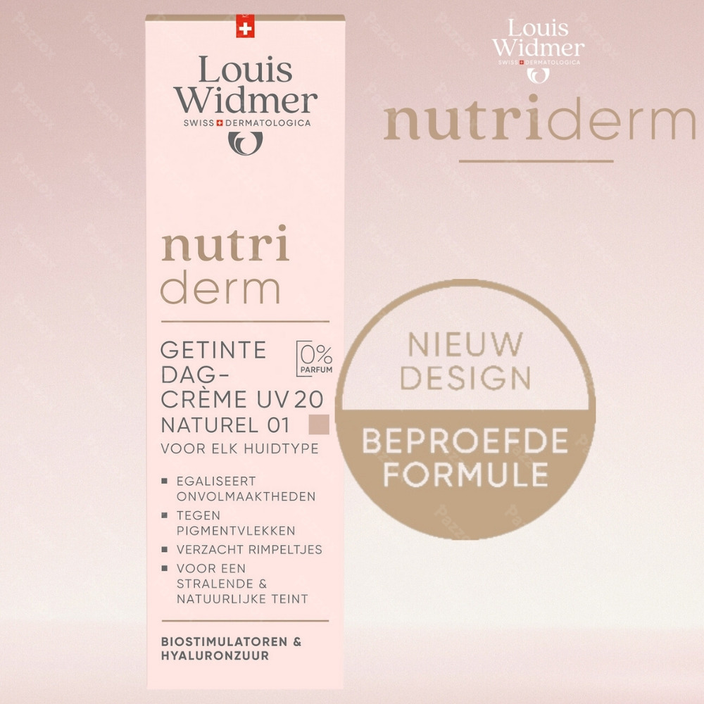 Louis Widmer Nutriderm Getinte Dagcrème UV20 Naturel 01 Zonder Parfum 30ml