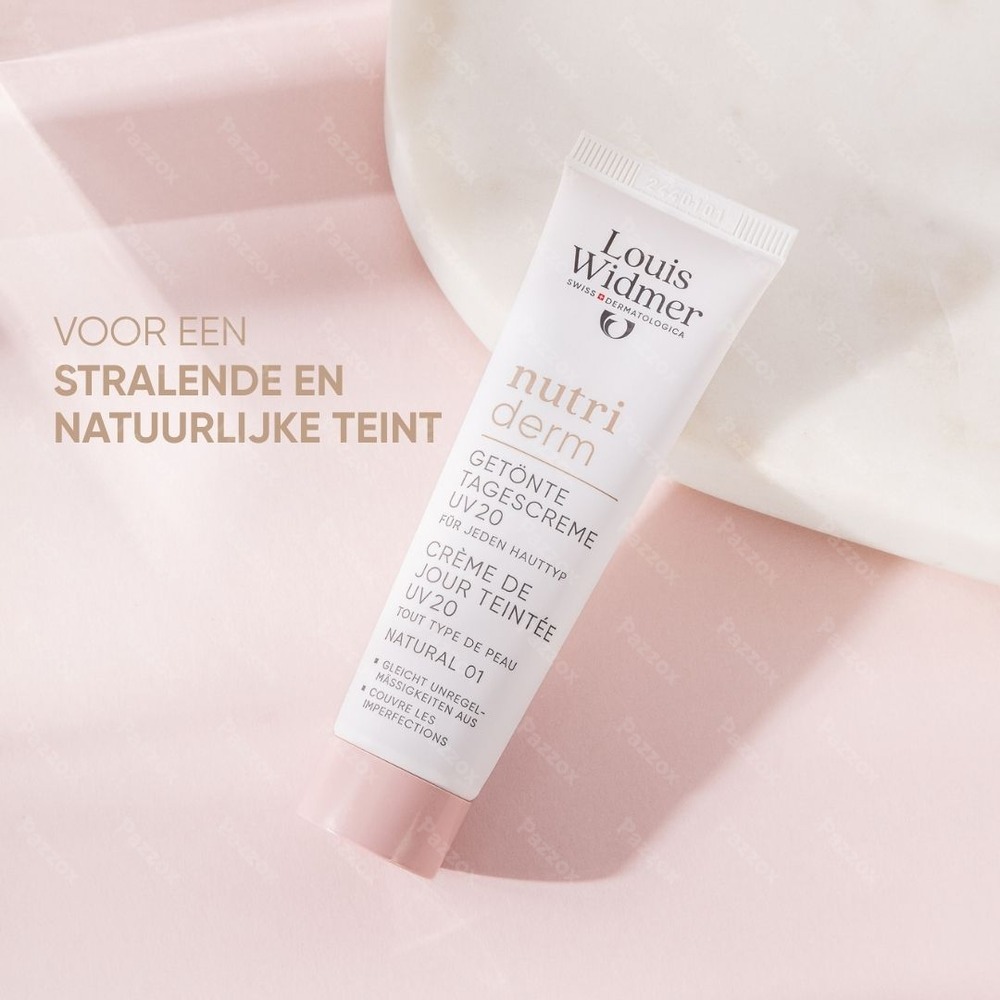 Louis Widmer Nutriderm Getinte Dagcrème UV20 Naturel 01 Zonder Parfum 30ml