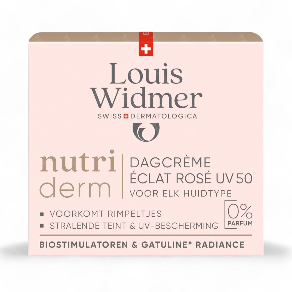 Louis Widmer Nutriderm Dagcrème Éclat Rosé Uv 50 Zonder Parfum 50ml