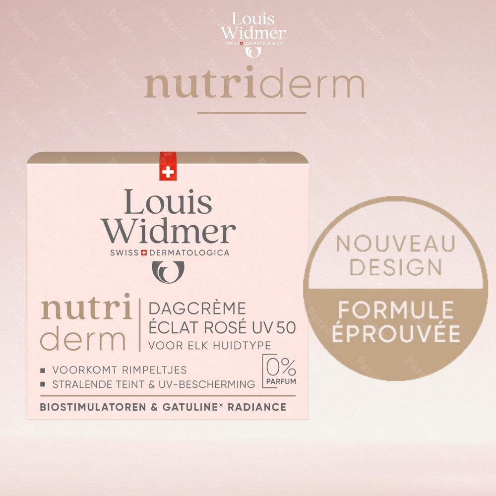 Louis Widmer Nutriderm Crème de Jour Éclat Rosé UV 50 Sans Parfum 50ml
