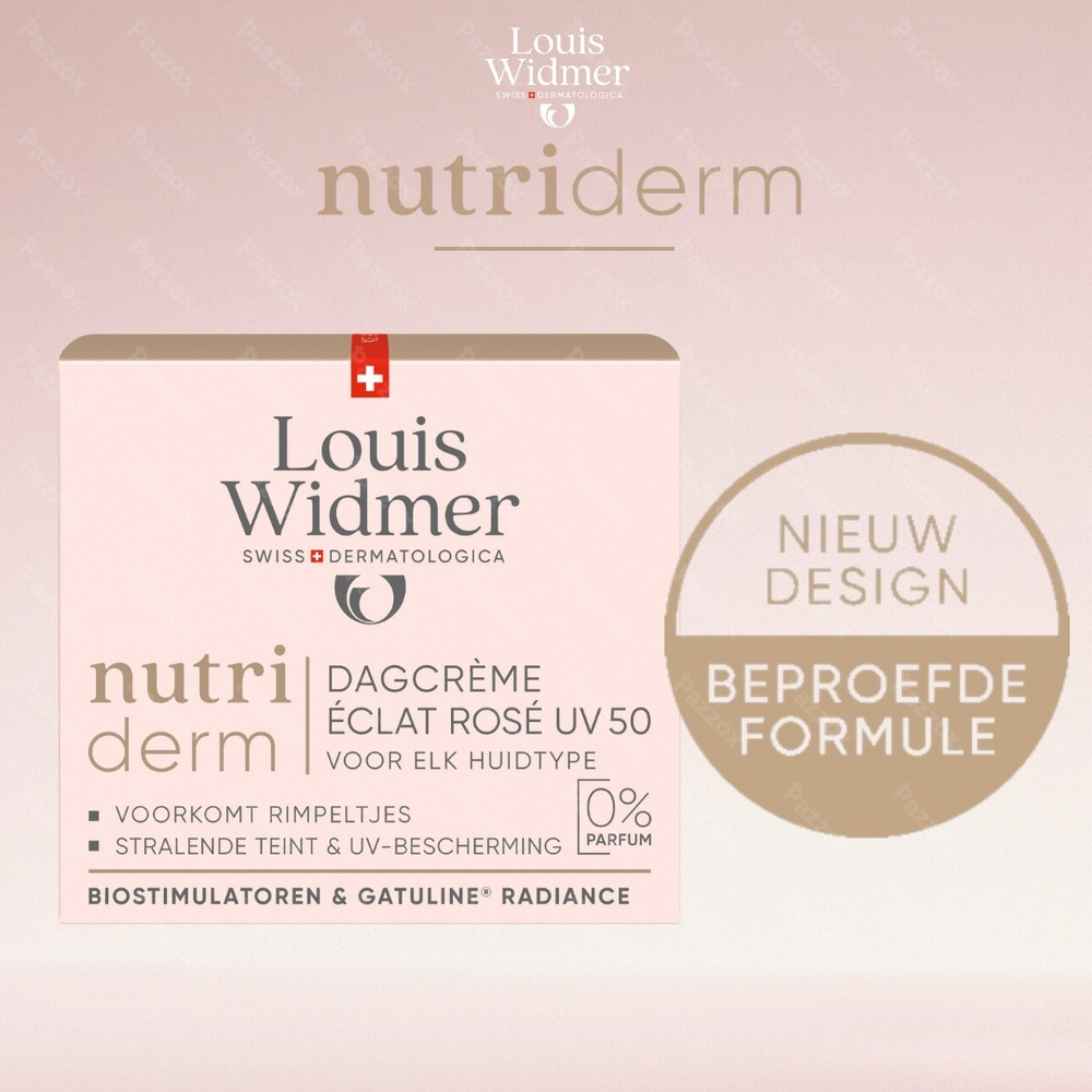 Louis Widmer Nutriderm Dagcrème Éclat Rosé Uv 50 Zonder Parfum 50ml