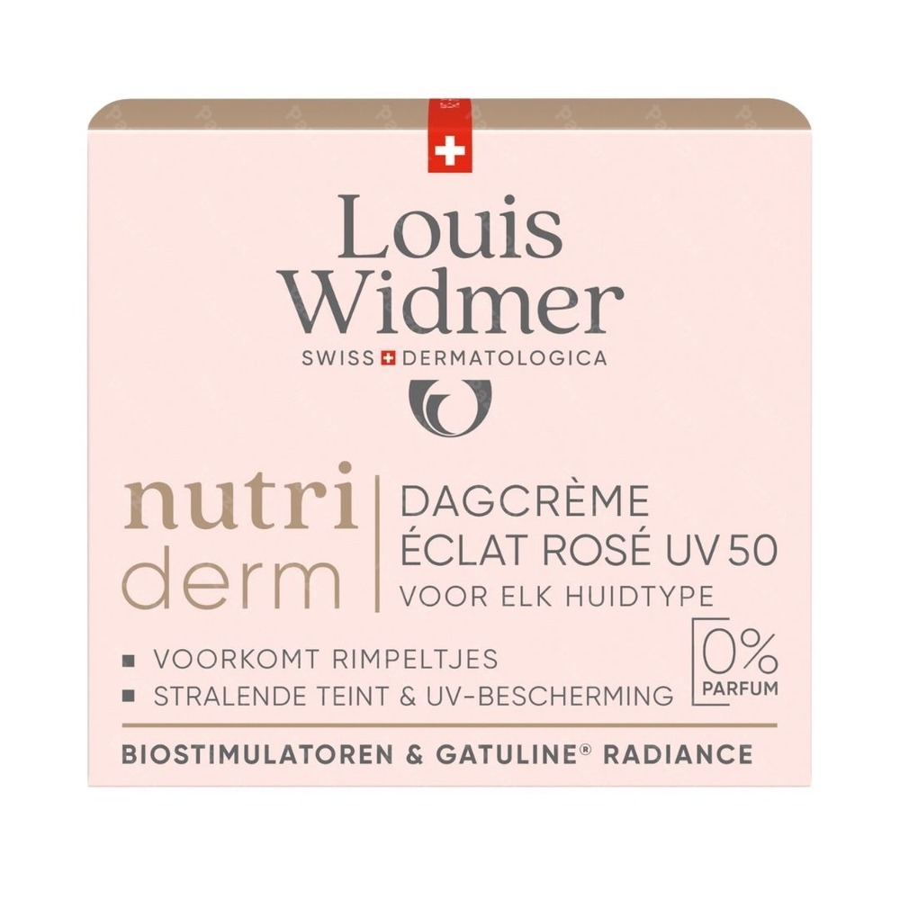 Louis Widmer Nutriderm Dagcrème Éclat Rosé Uv 50 Zonder Parfum 50ml
