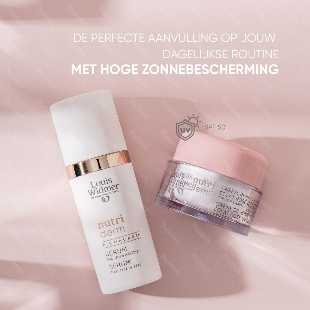 Louis Widmer Nutriderm Dagcrème Éclat Rosé Uv 50 Zonder Parfum 50ml