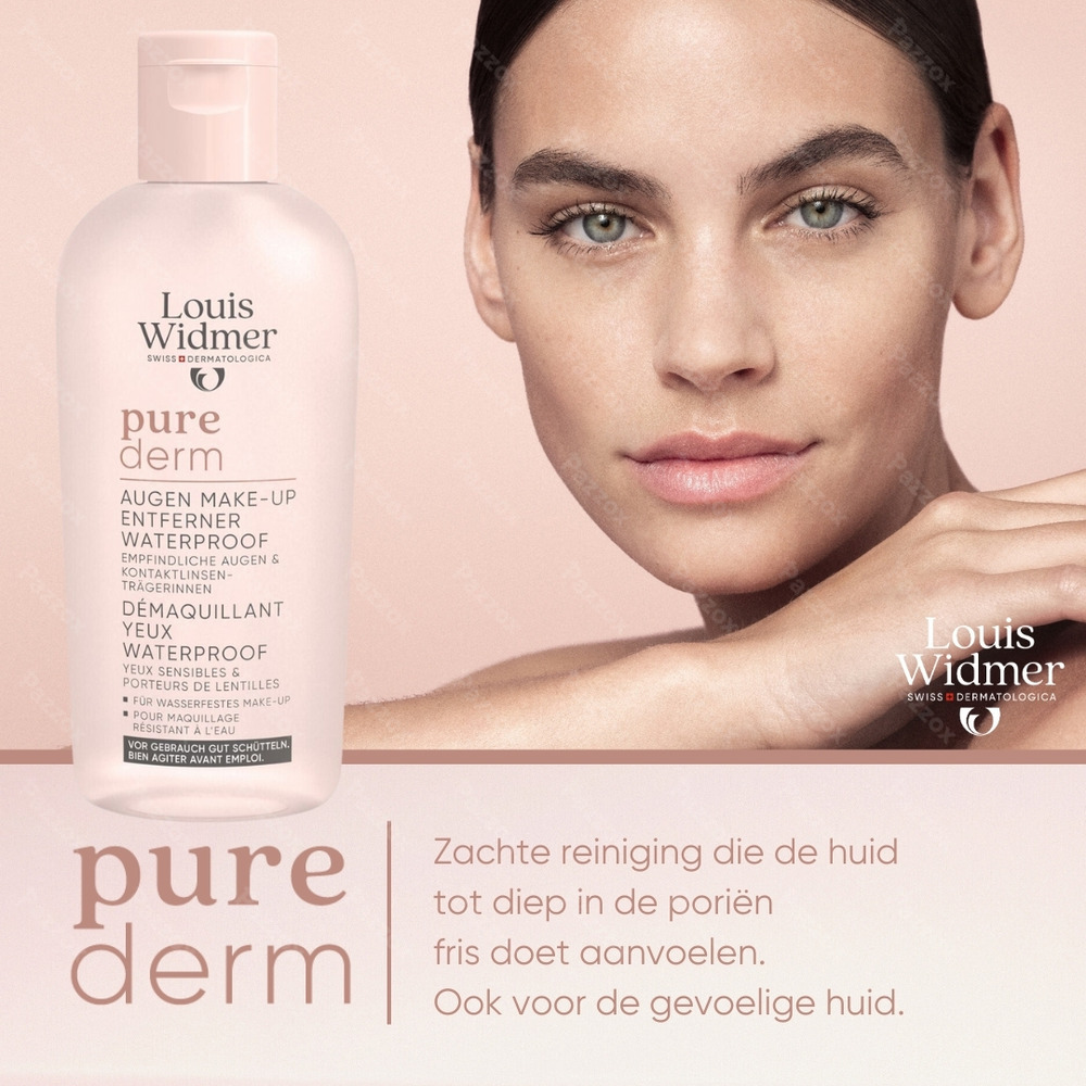 Louis Widmer Purederm Oogmake-up Remover Waterproof Zonder Parfum 100ml