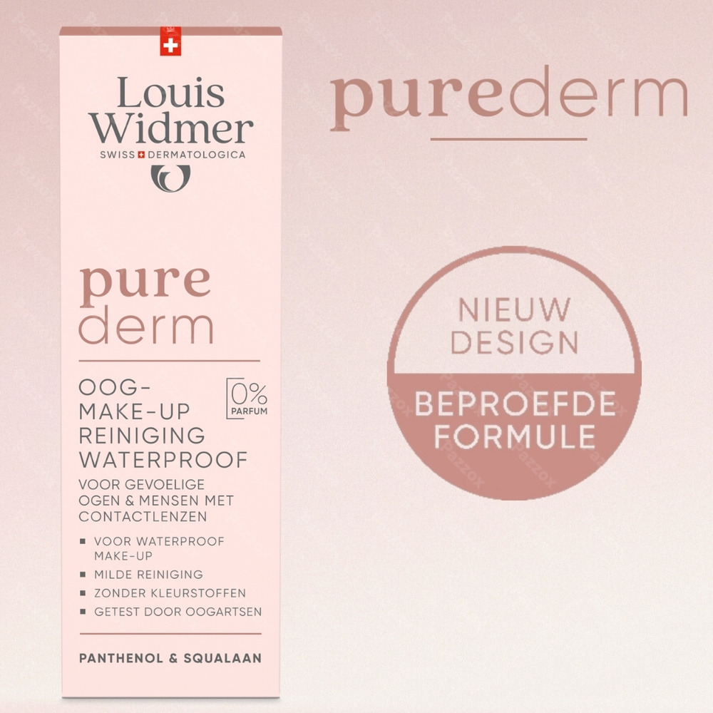 Louis Widmer Purederm Oogmake-up Remover Waterproof Zonder Parfum 100ml