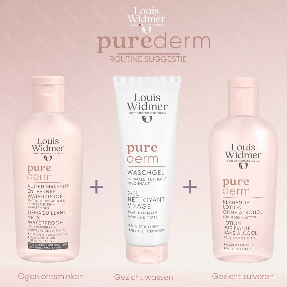 Louis Widmer Purederm Oogmake-up Remover Waterproof Zonder Parfum 100ml