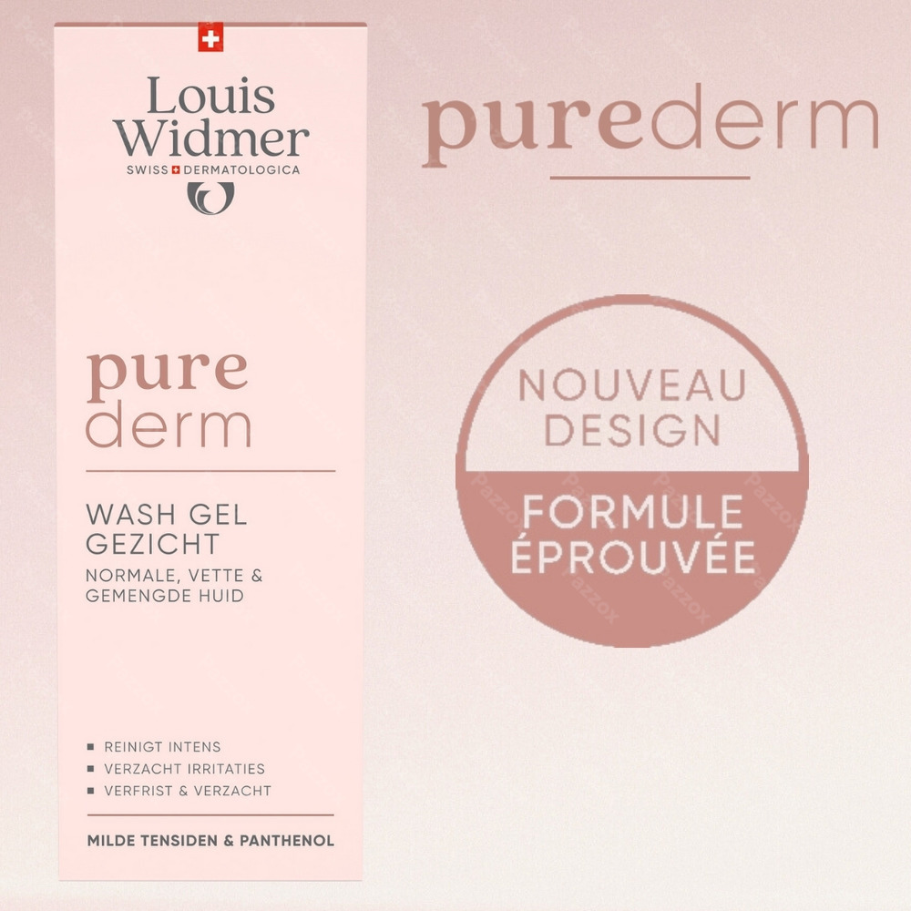 Louis Widmer Purederm Gel Nettoyant Visage avec Parfum 125ml