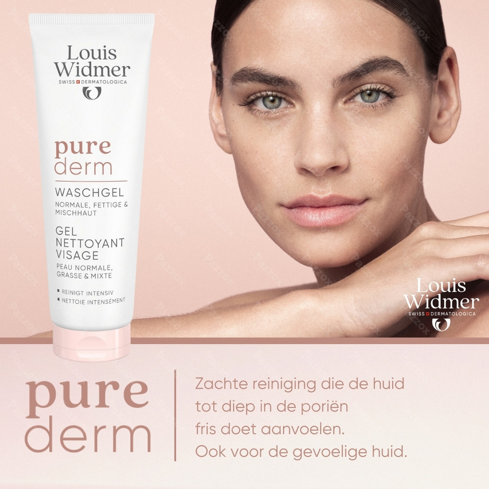 Louis Widmer Purederm Wash Gel Gezicht Zonder Parfum 125ml