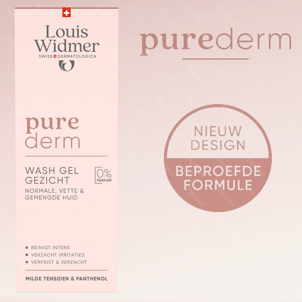 Louis Widmer Purederm Wash Gel Gezicht Zonder Parfum 125ml