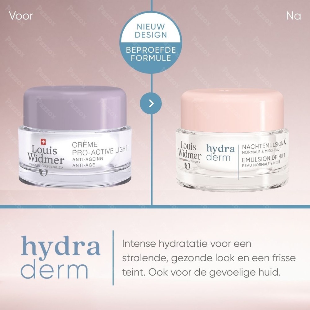 Louis Widmer Hydraderm Nachtemulsie Met Parfum 50ml