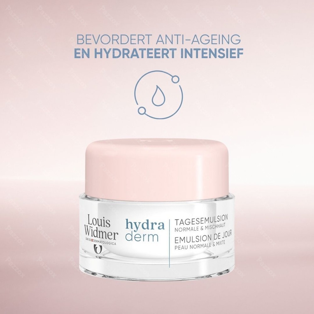 Louis Widmer Hydraderm Dagemulsie Zonder Parfum 50ml