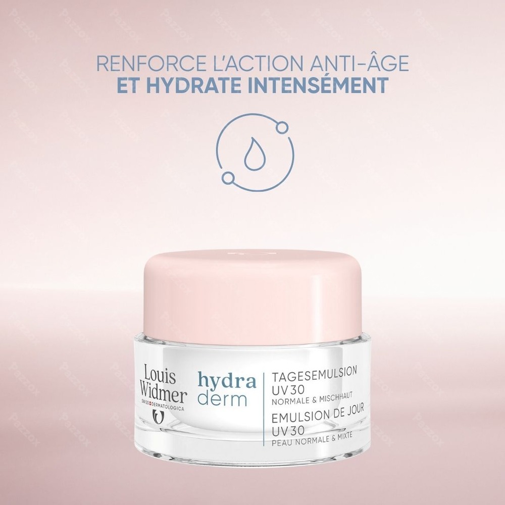 Louis Widmer Hydraderm Émulsion de Jour UV30 Crème de Jour Anti-âge Sans Parfum 50ml