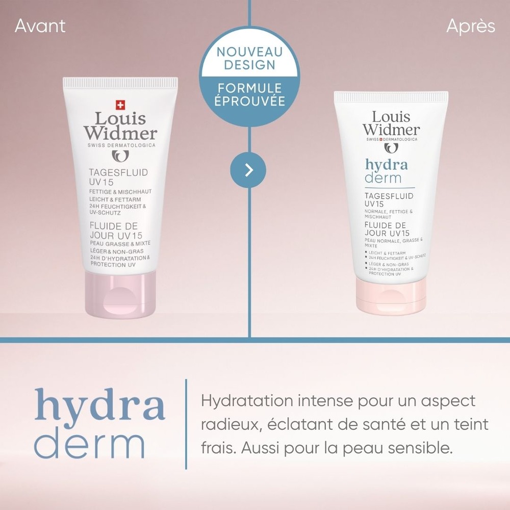 Louis Widmer Hydraderm Fluide de Jour UV 15 Sans Parfum 50ml