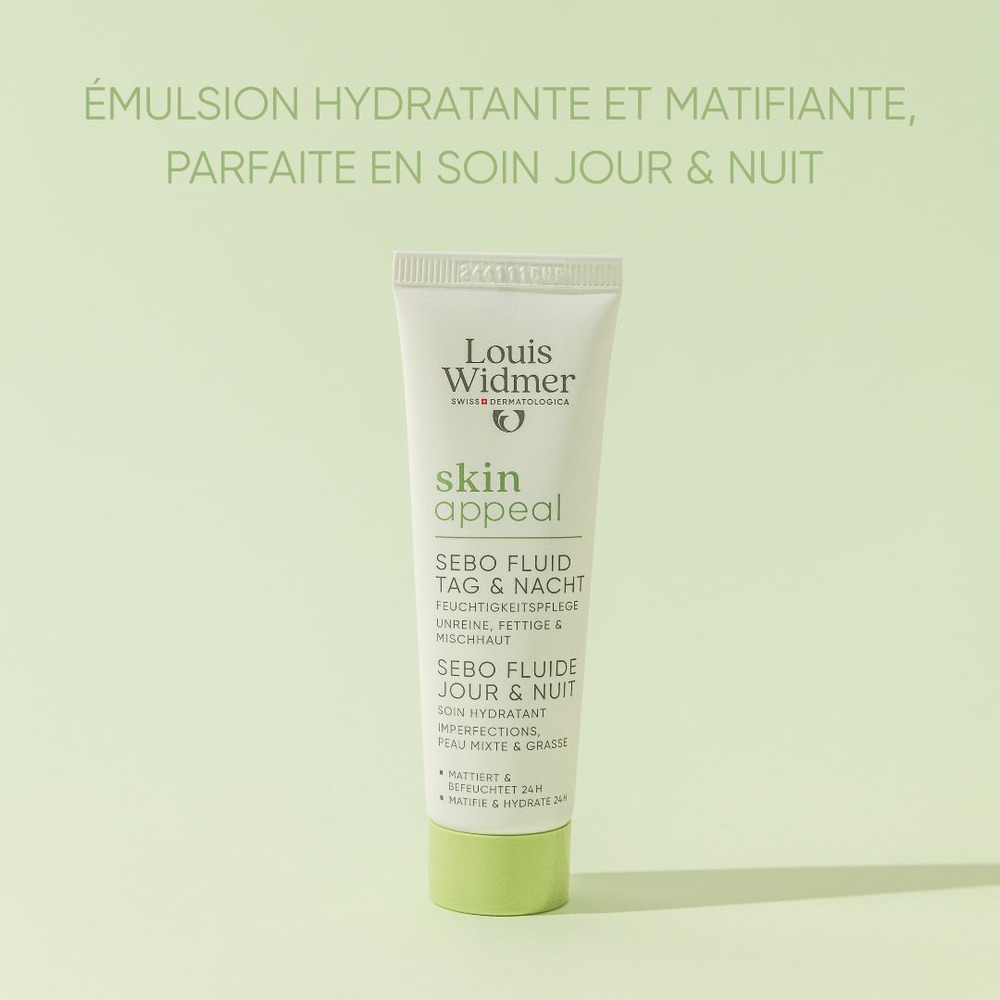 Louis Widmer SkinAppeal Sebo Fluide Jour et Nuit Sans Parfum Tube 30ml