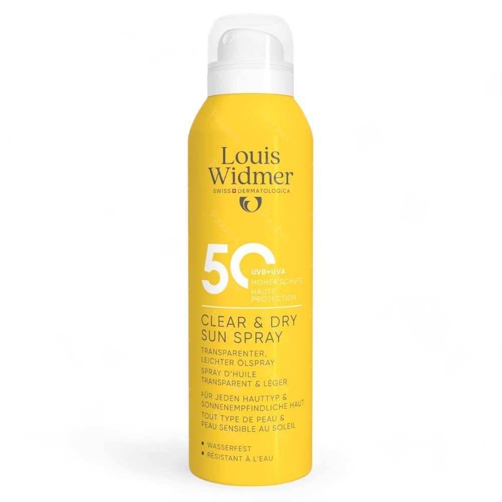 Louis Widmer Suncare Clear & Dry Sun Spray SPF 50 Zonder Parfum 200ml
