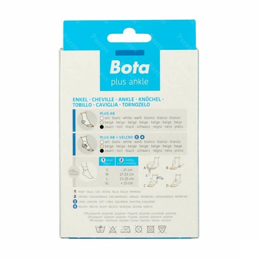 Bota Plus Chevillere+velcro Noir l 23-25cm