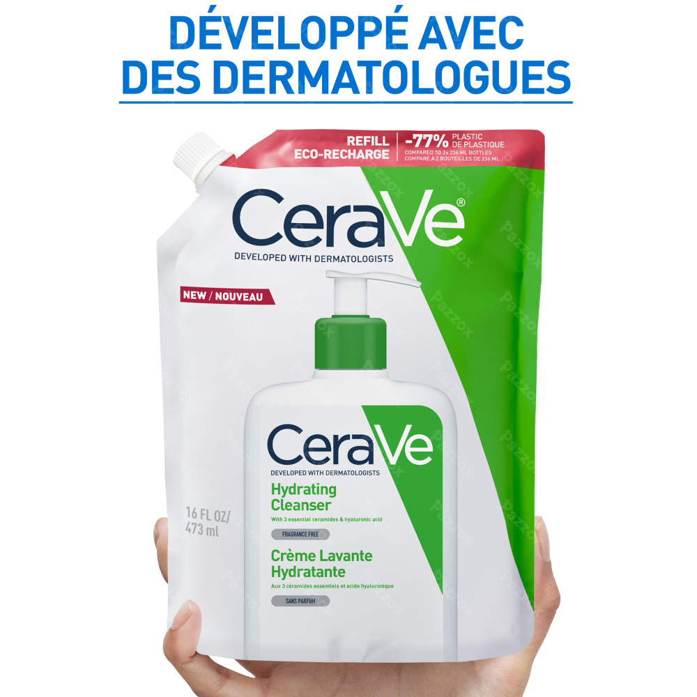 CeraVe Crème Lavante Hydratante Recharge pour la peau Normale à Sèche 473ml