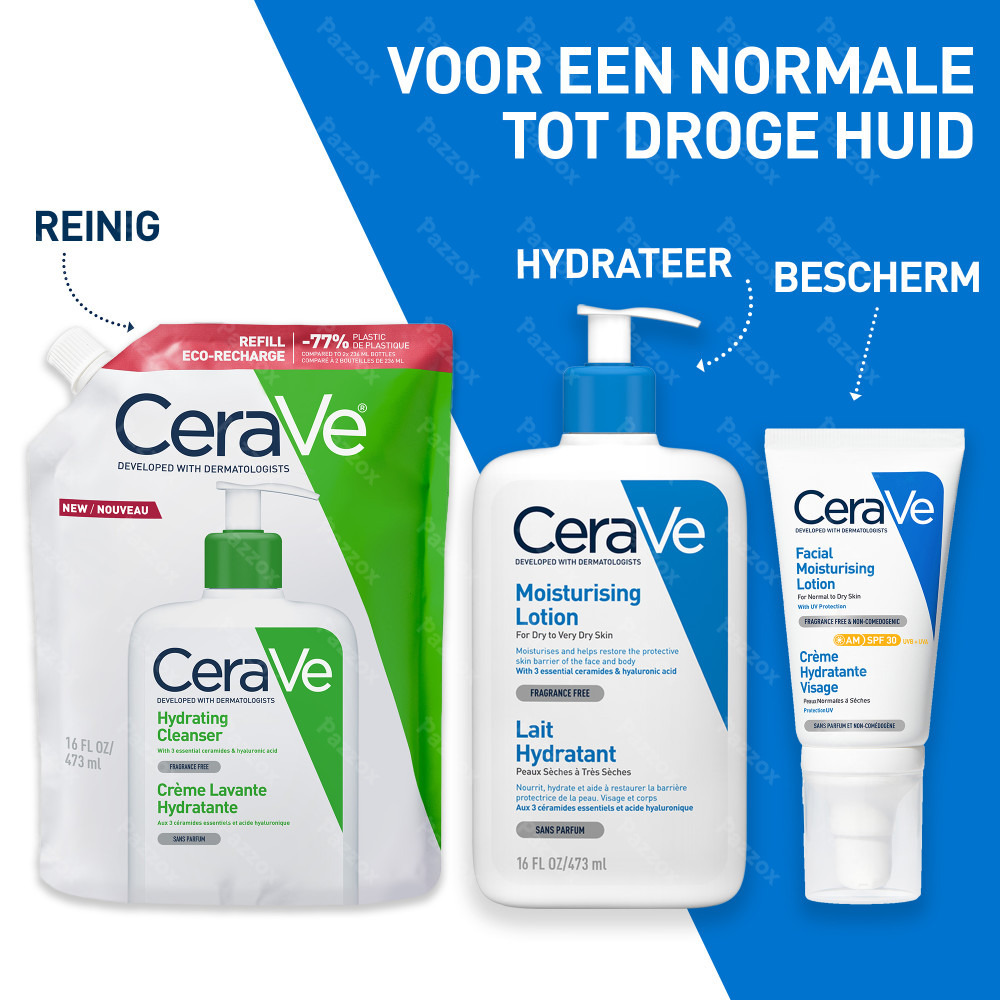 CeraVe Hydraterende Reinigingscrème Navulling voor de Normale tot Droge Huid 473ml