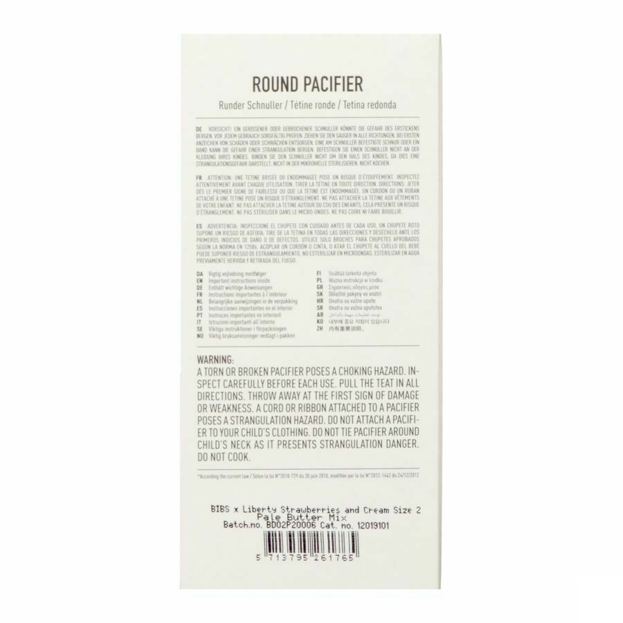 Bibs 2 Sucette Duo Liberty Garden Strawberry Pale2