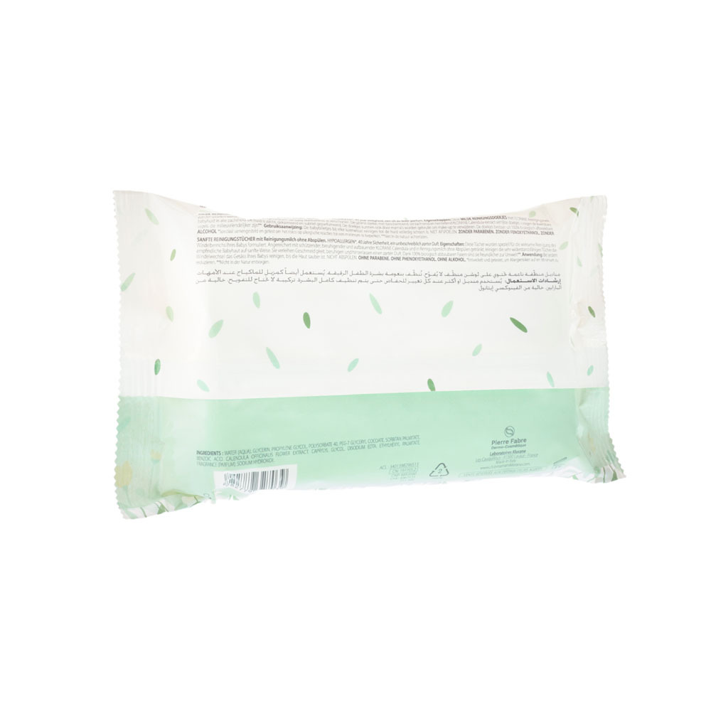 Klorane Bébé Lingettes Nettoyantes à l'eau 60 Pièces