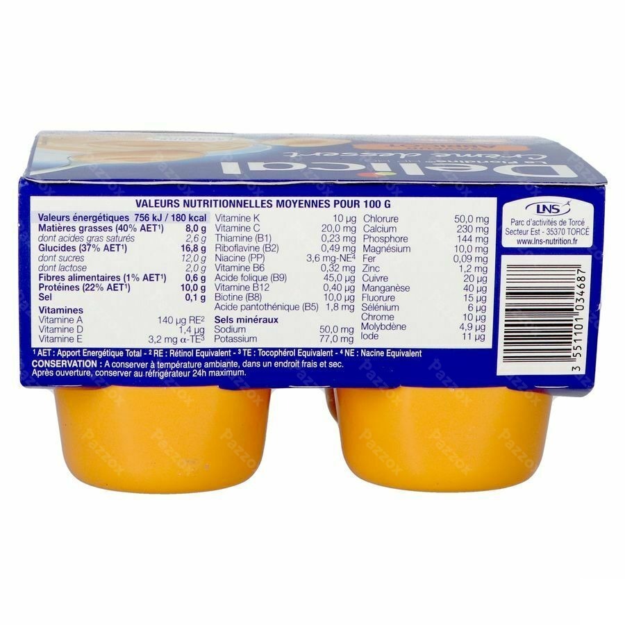 Delical Creme Dessert La Floridine Abrikoos 4x200g
