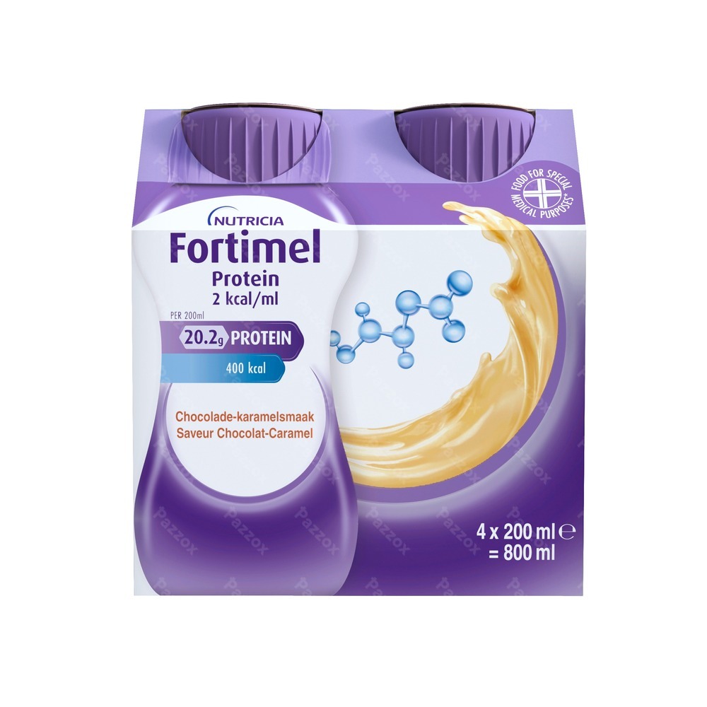 Fortimel Protein 2 Kcal Karamel en Chocolade 4x200ml