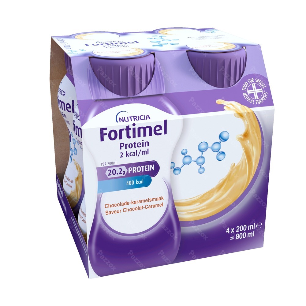 Fortimel Protein 2 Kcal Karamel en Chocolade 4x200ml