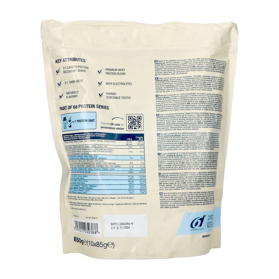6d Recovery Shake Vanilla 850g