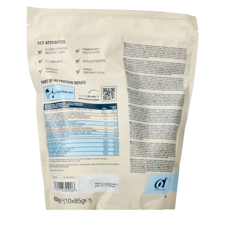 6d Recovery Shake Strawberry 850g