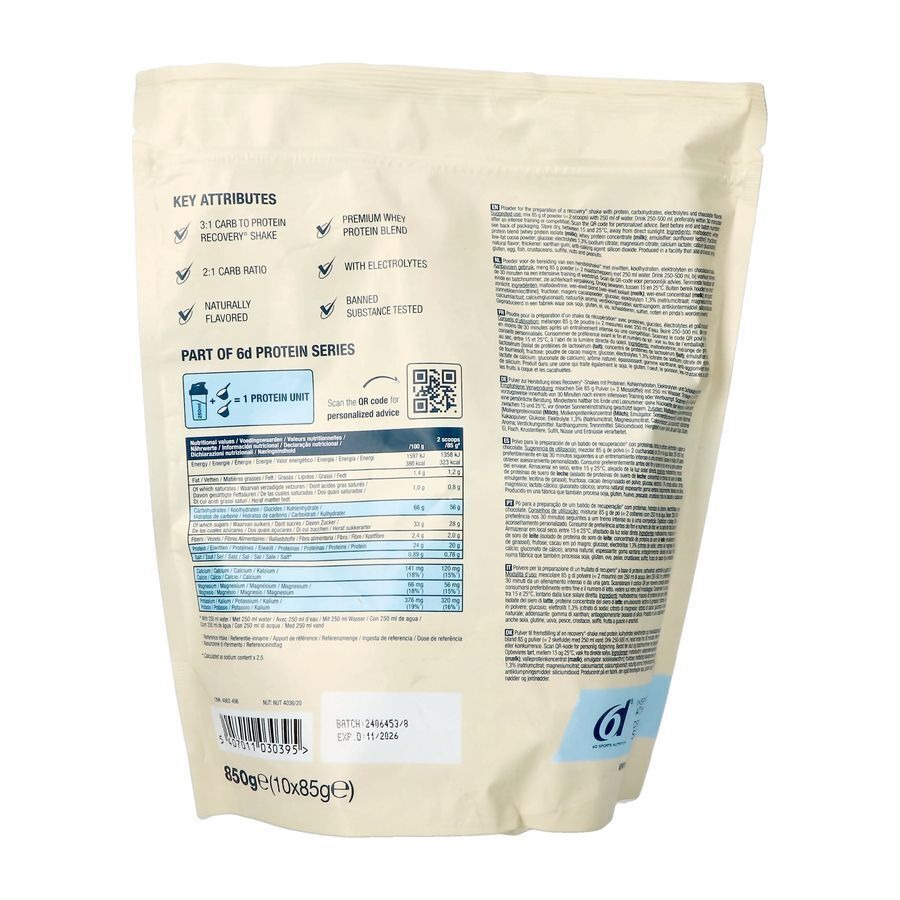6d Recovery Shake Chocolate 850g
