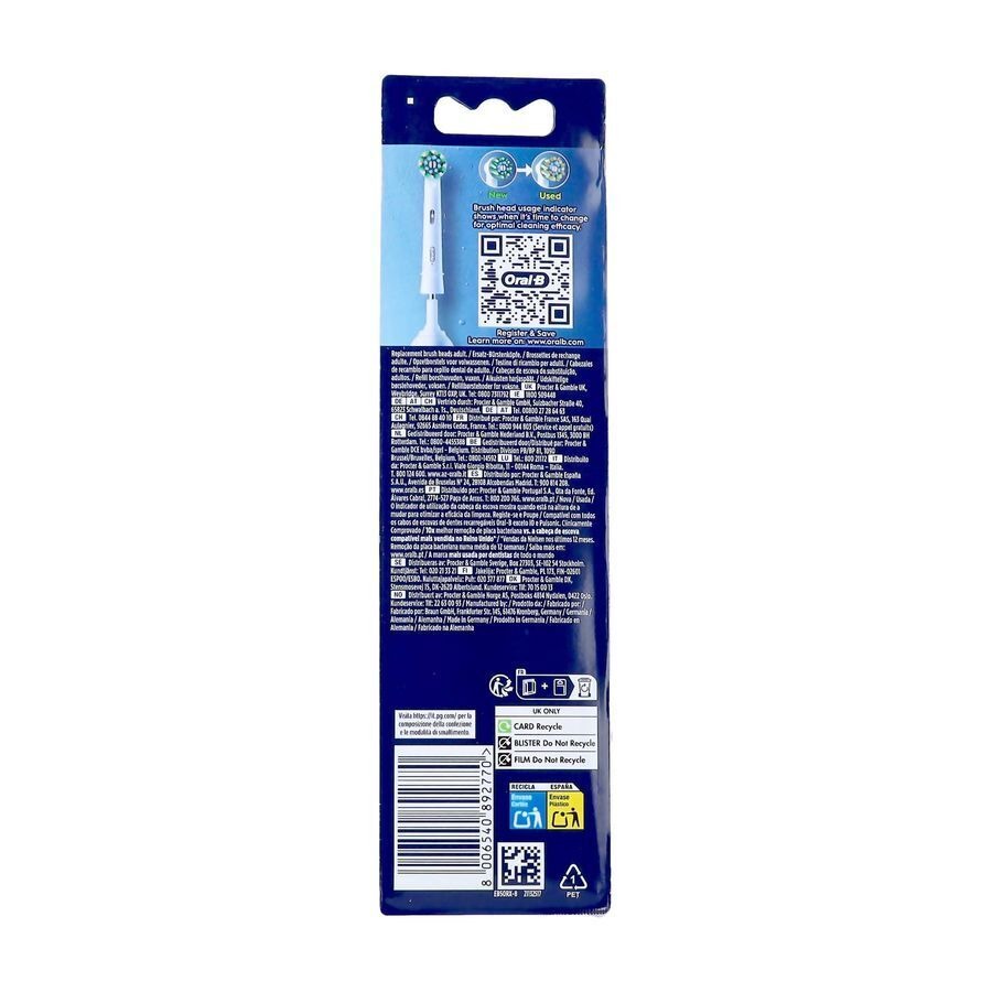Oral-b Refill Eb50 Xf Cross Action Tetes Brosse 8