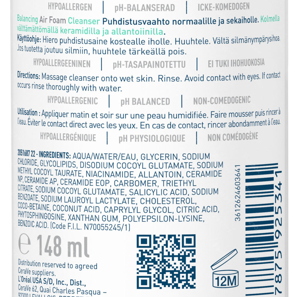 CeraVe Balancing Air Foam Reiniger 148ml