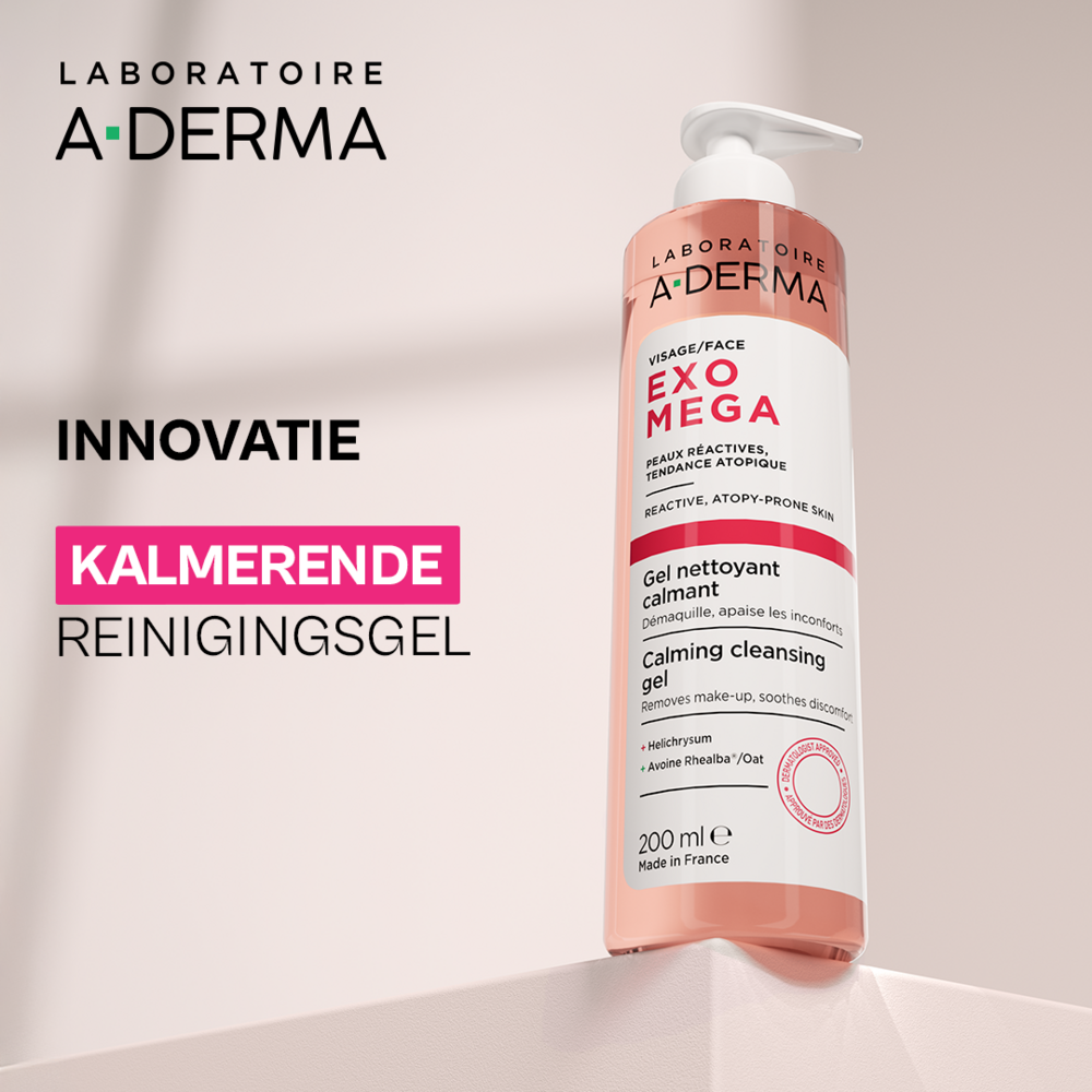 A-Derma Exomega Gezicht Kalmerende Reinigingsgel Huid met neiging tot atopisch eczeem 200 ml