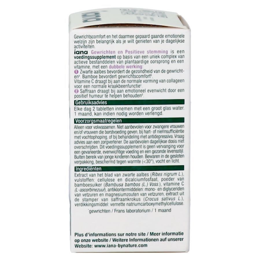 Iana Gezonde Gewrichten & Positieve Stemming 60 Tabletten