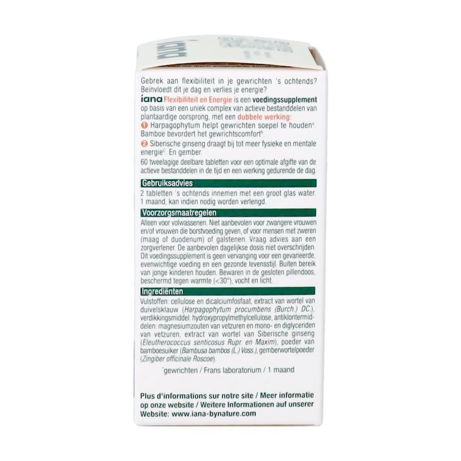 Iana Flexibiliteit & Energie 60 Tabletten