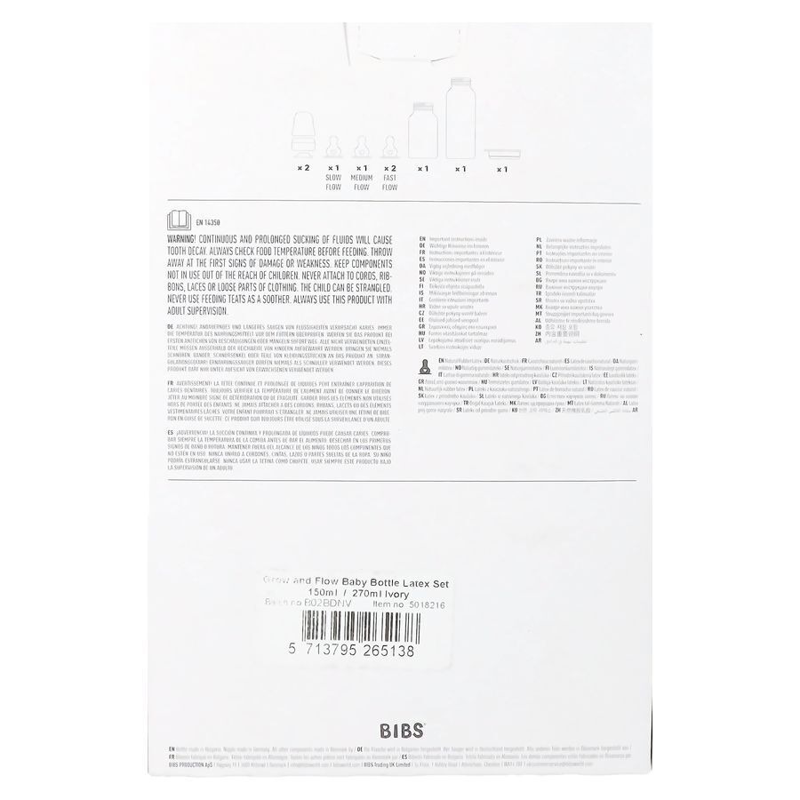 Bibs Biberon Grow&flow Combipack Ivory