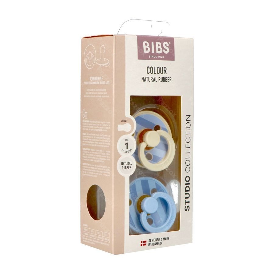 Bibs 1 Sucette Duo Block Baby Blue