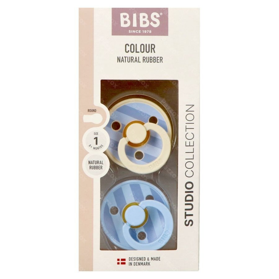 Bibs 1 Sucette Duo Block Baby Blue