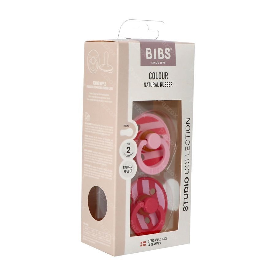 Bibs 2 Sucette Studio Duo Block Baby Pink