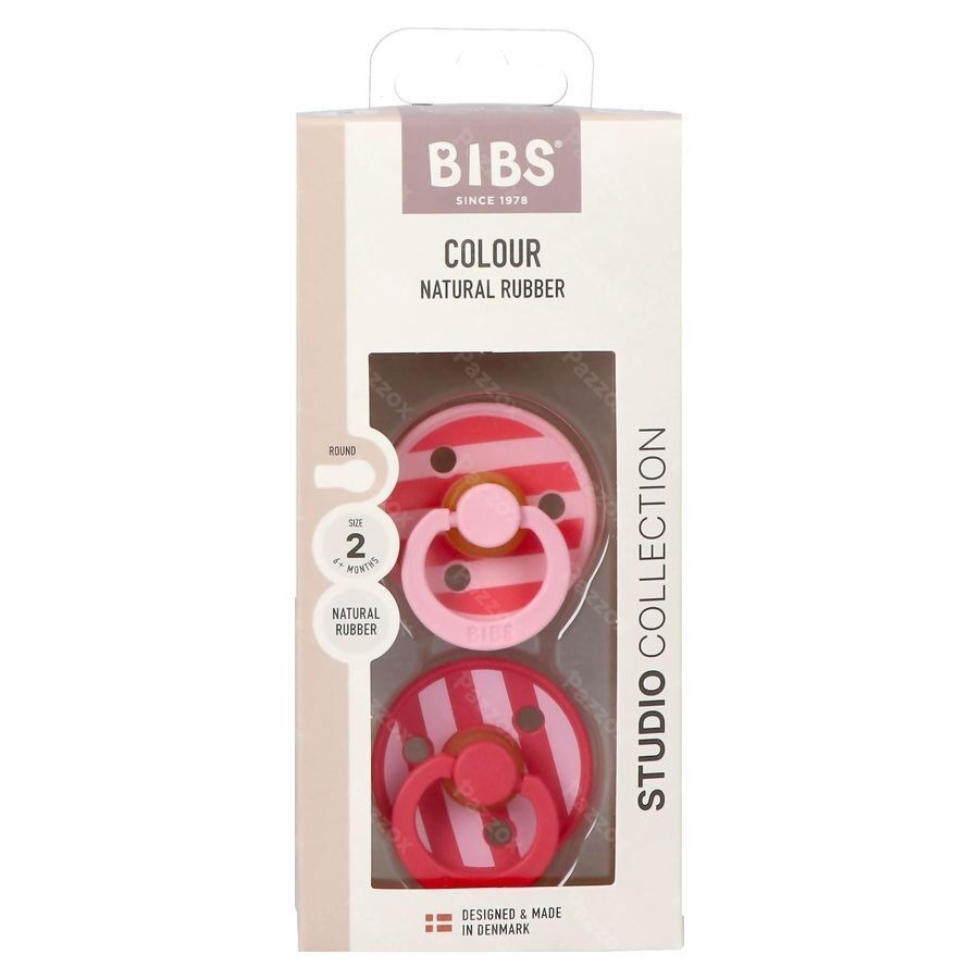 Bibs 2 Sucette Studio Duo Block Baby Pink