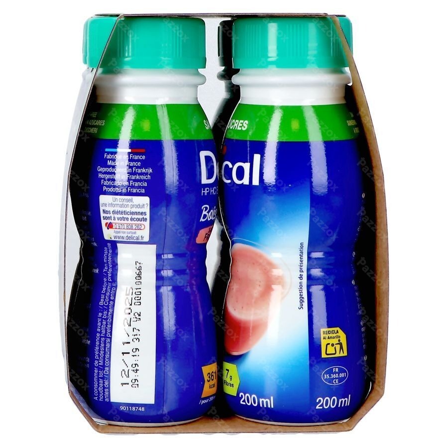 Delical Melkdrank Z/suiker Aardbei 4x200ml