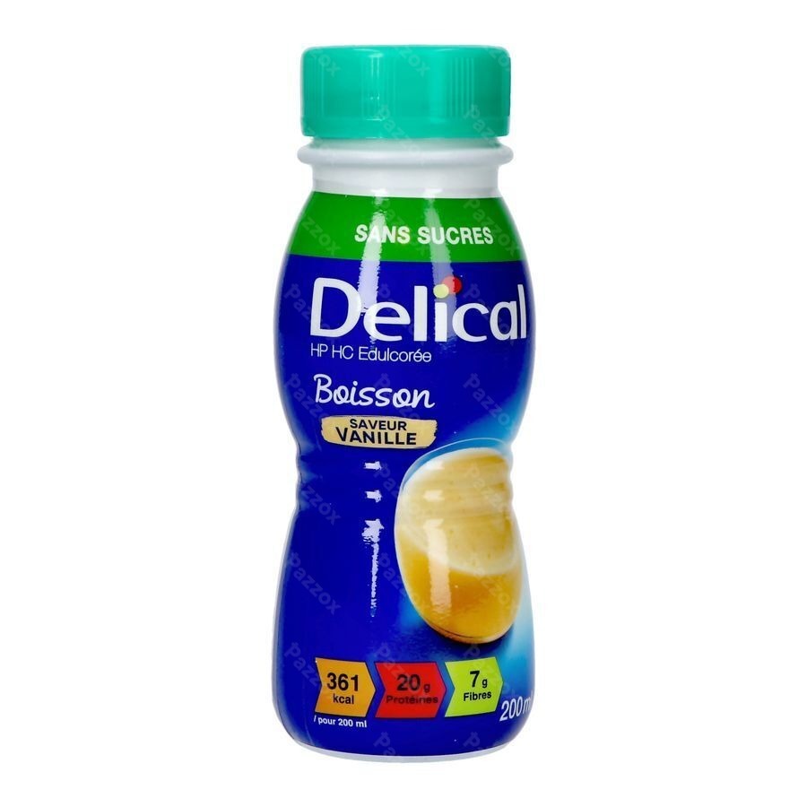 Delical Melkdrank Z/suiker Vanille 4x200ml