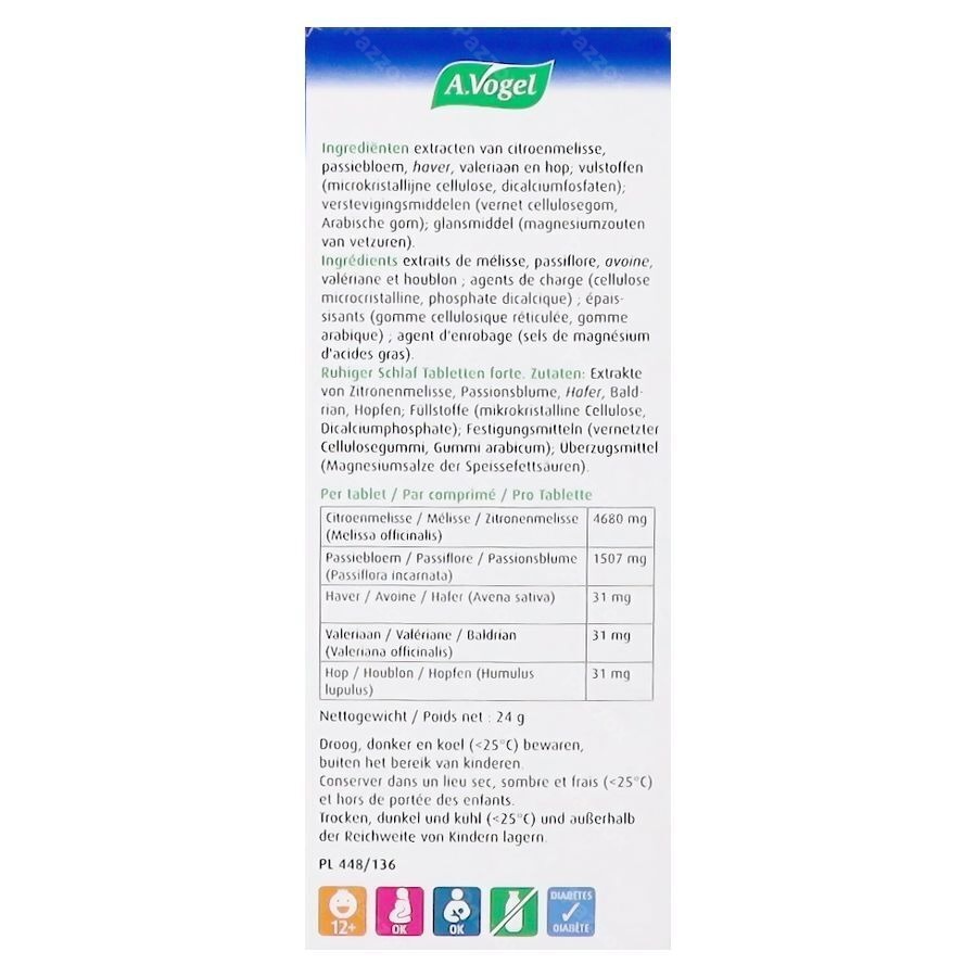 A.Vogel Dormeasan Sommeil Qualite Forte 30 Comprimés