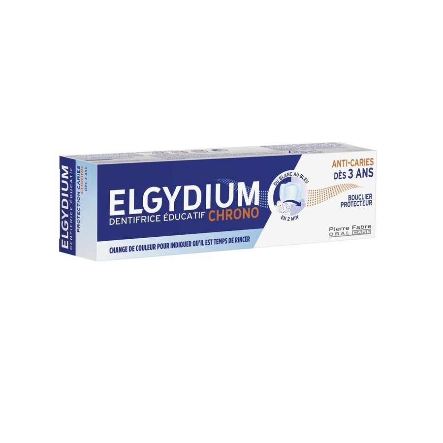 Oral Care Elgydium  Chrono, Dentifrice Éducatif  Anti-caries, Enfants dès 3 ans 50 ml