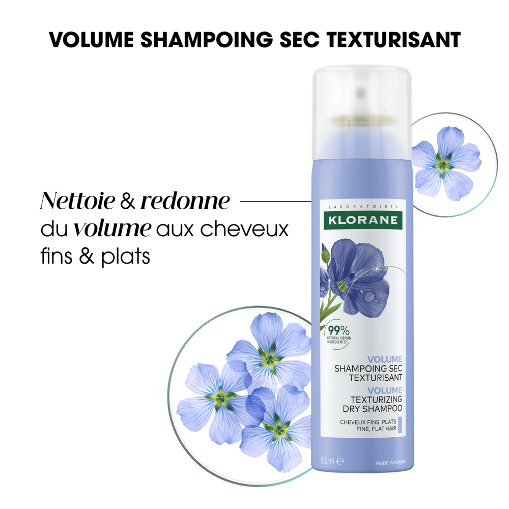 Klorane Lin Shampooing sec Volume, Cheveux fins 150ml