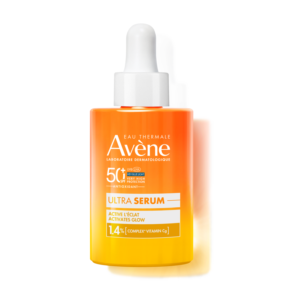 Avène Solaire Ultra Sérum SPF50+ Activateur d'éclat, Très Haute Protection, Vitamine Cg, Peau sensible 30ml