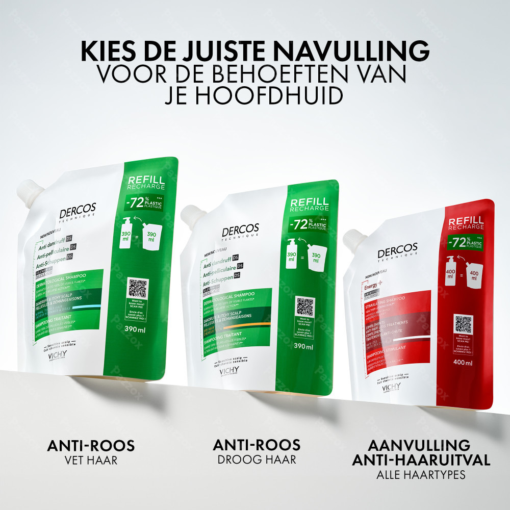 Vichy Dercos Anti-Roos DS Shampoo Navulling Droog Haar 390ml