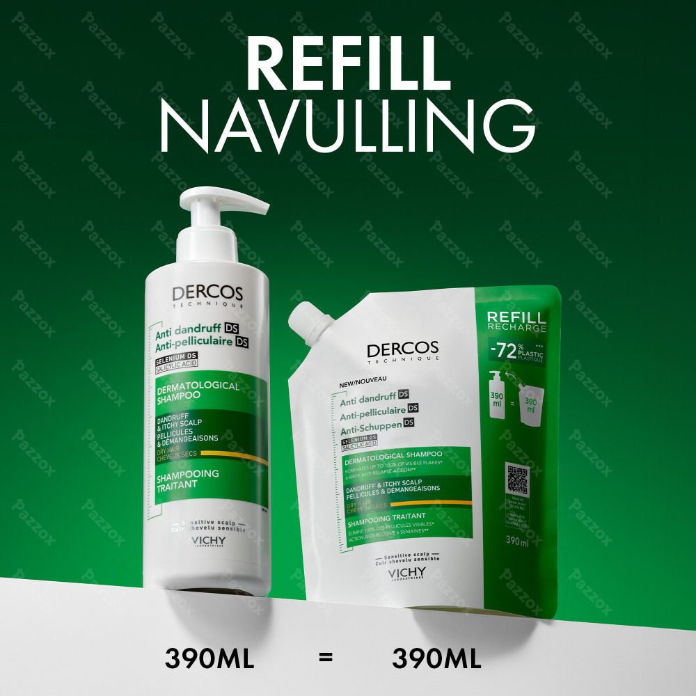 Vichy Dercos Anti-Roos DS Shampoo Navulling Droog Haar 390ml