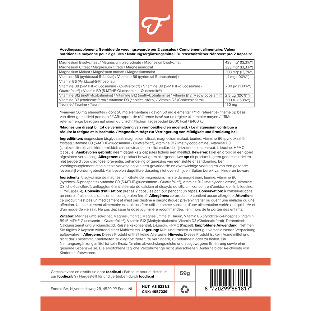 Foodie Magnesium Boost 60 Tabletten