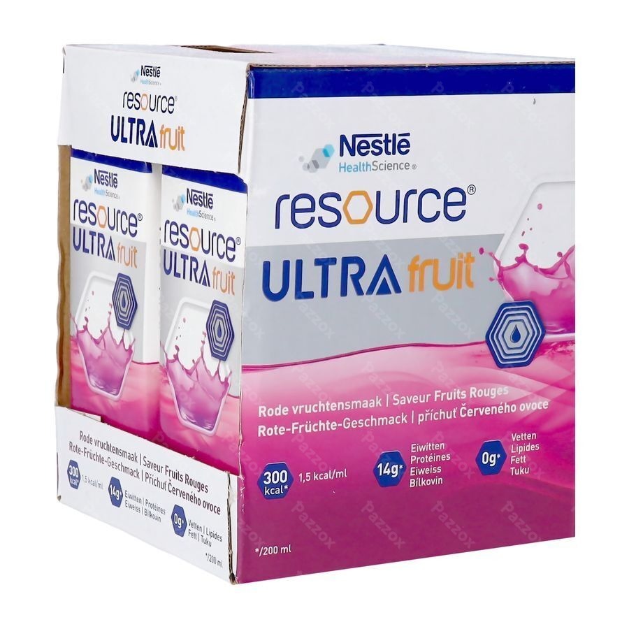 Nestlé Resource Ultra Fruit Rood Fruit 4x200ml